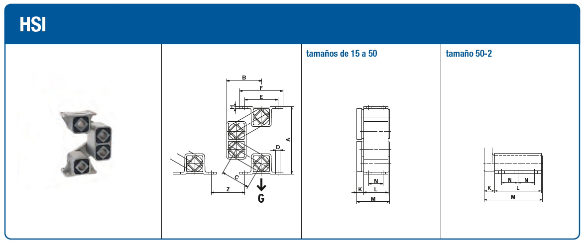 dibujo técnico Suspensión HSI Inox