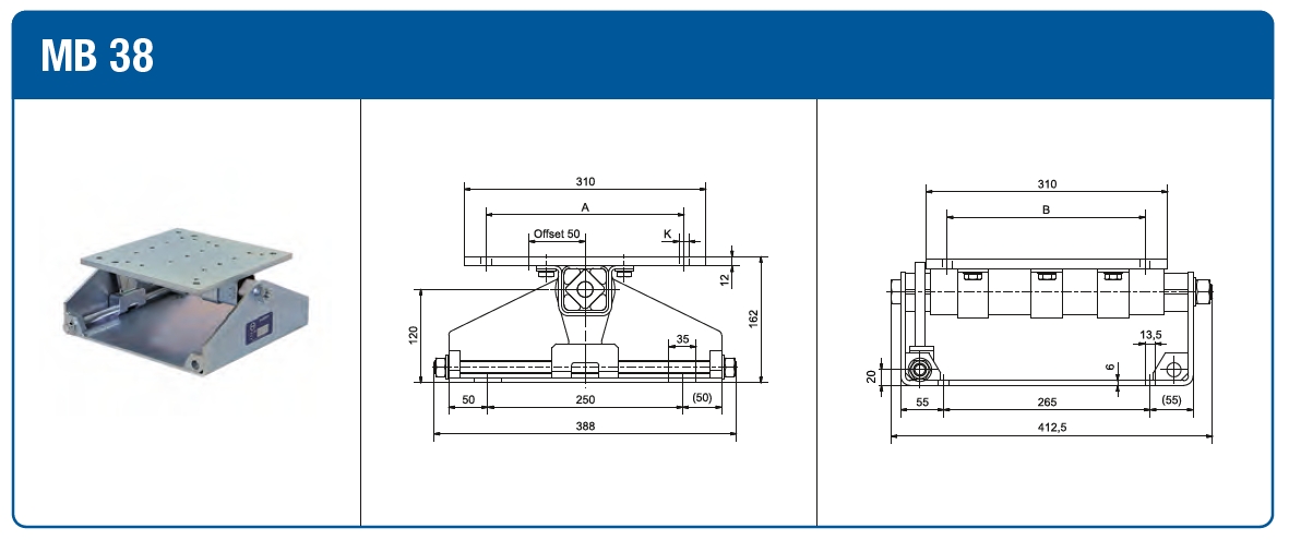 dibujo técnico Base de Motor MB38