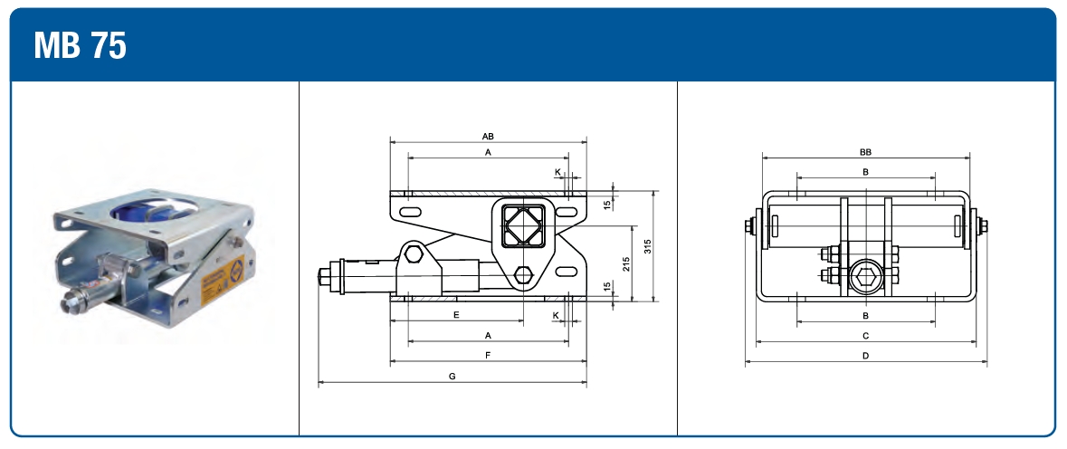 dibujo técnico Base de Motor MB75